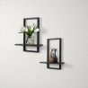 Wall Shelves Set of 2, Black