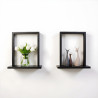 Wall Shelves Set of 2, Black