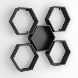 Modern Hexagon Floating Wall Shelf