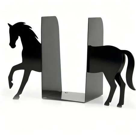 Horse Decorative Bookend Stand – Stylish Black Metal Book Holder for Home & Office