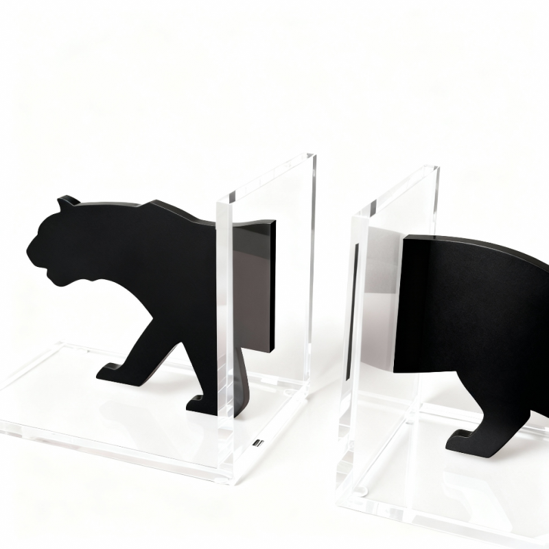 Panther Design Decorative Bookend Stand – Modern Acrylic Book Holder