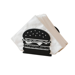 Hamburger Silhouette Napkin Holder – Black