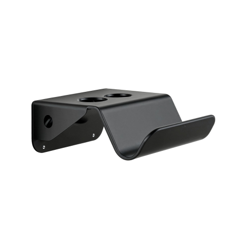 Wall-Mounted Bicycle Rack – Matte Black Metal Vertical Storage Holder with Helmet & Accessory Hooks