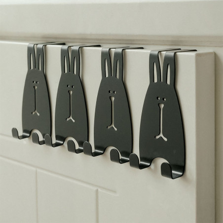 Cute Rabbit Over-the-Door Hook Rack - 4 Pcs
