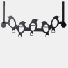 Black Metal Bird Silhouette Wall Hook Rack