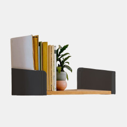 Minimalist Wall Shelf with Bookends