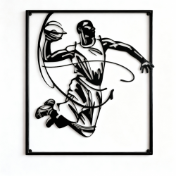 Basketball Player Silhouette Wall Art – Black Frame