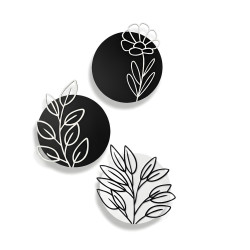 3-Piece Circular Floral Wall Art