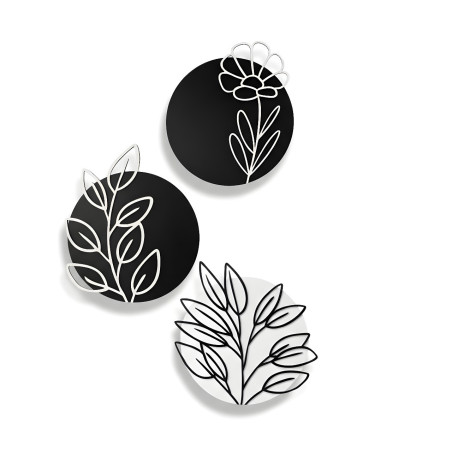 3-Piece Circular Floral Wall Art