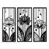 3-Piece Lotus Flower Wall Art – Black Metal Frames