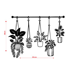 Hanging Planters Silhouette Wall Art