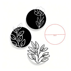3-Piece Circular Floral Wall Art