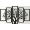 5-Piece Tree Silhouette Wall Art Set – Black Frames
