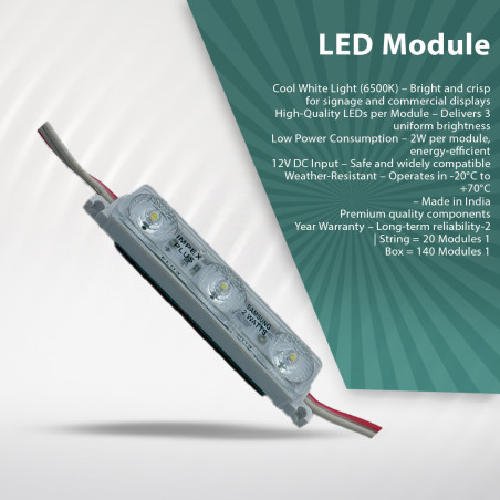 LED Module 6500K Cool White 3 LEDs 2W