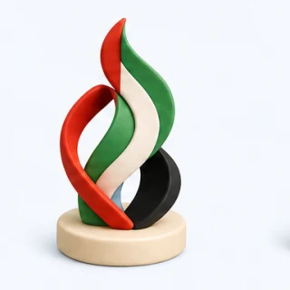 Clay illustration in UAE colours